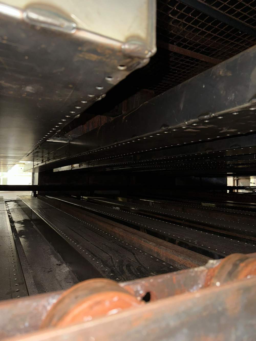 View along the rebuilt internal oven chamber